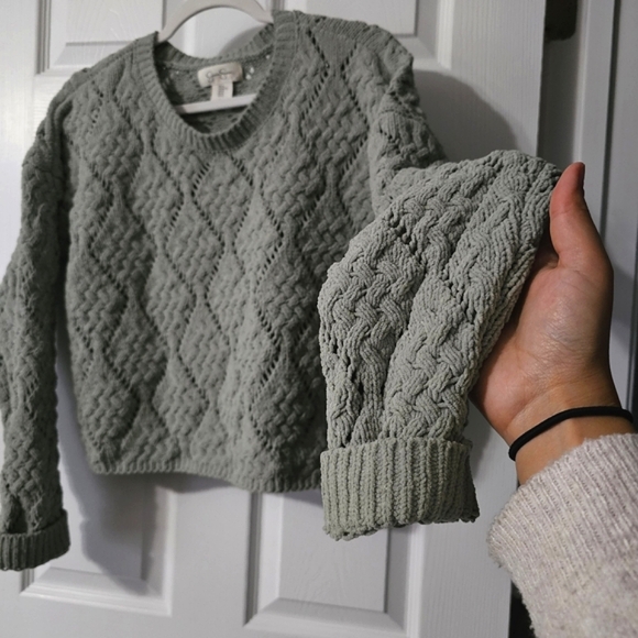 Jessica Simpson Cropped Open Knit Sweater - Size XL - Picture 6 of 12